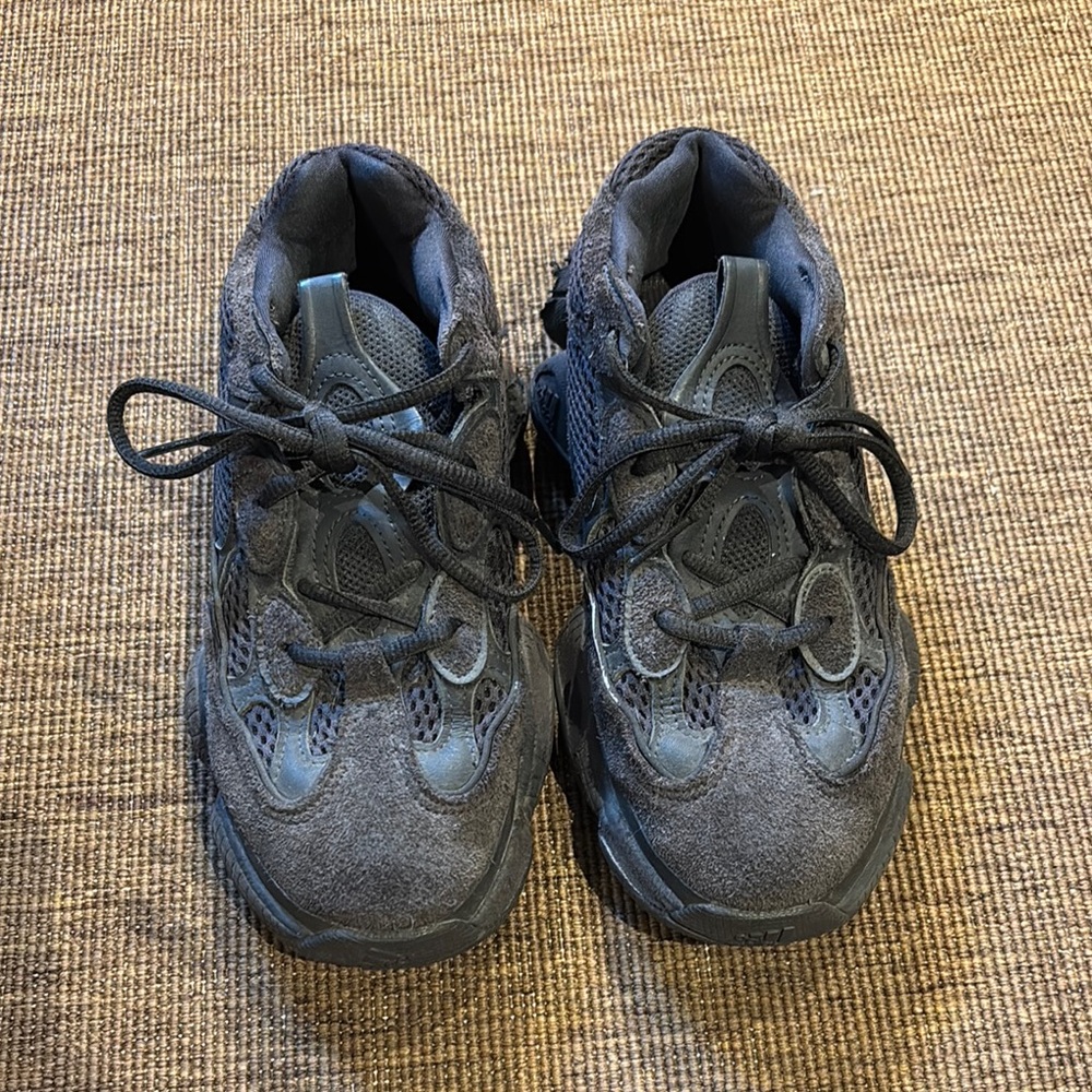 Yeezy Black Sneakers with Suede Finish